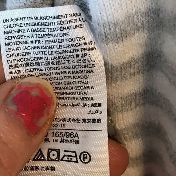 Gap Girls Medium Gray Pink Stripe Cardigan - Picture 11 of 14